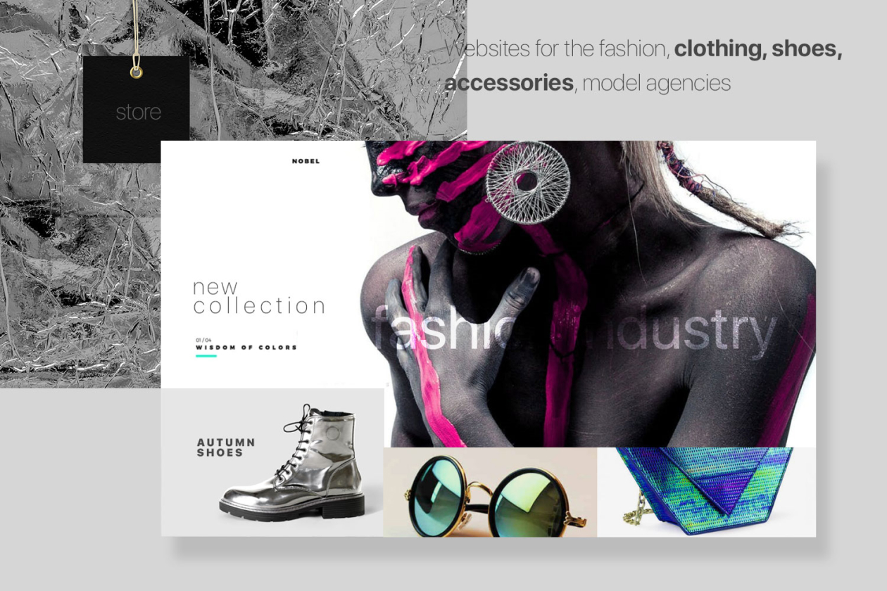 Websites for the fashion industry (fashion clothing, footwear, accessories)