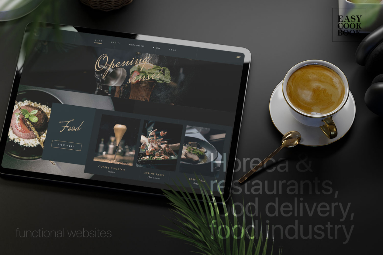 Websites for horeca, restaurants, food delivery, food processing