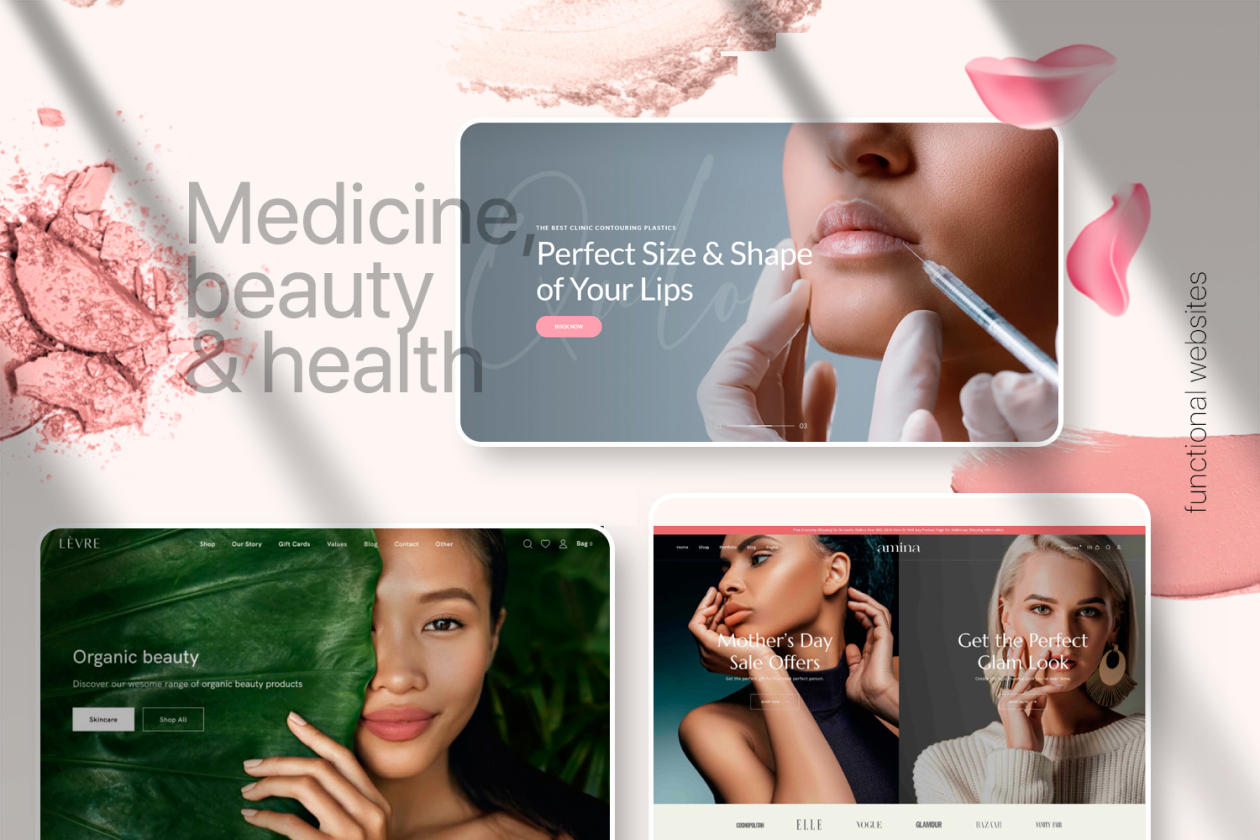 Websites for the field of medicine, beauty and health